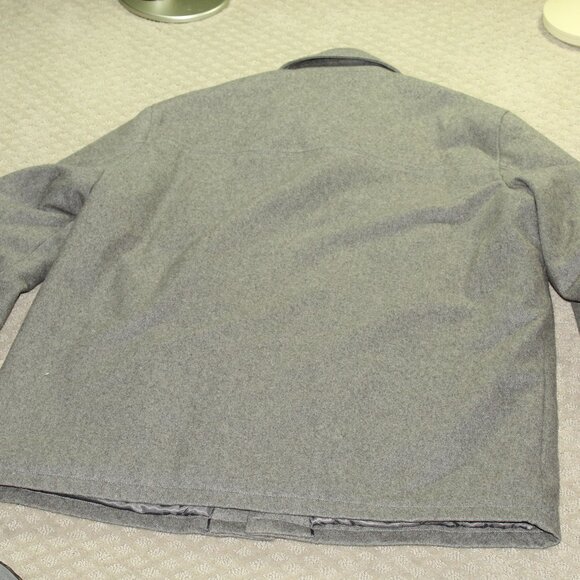 London Fog Pea Coat Women 2XL Light Gray 3/4 Car Coat Button Front Lined Pockets - Picture 2 of 7